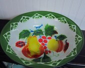 Vintage Enamel Ware Large Fruit Bowl