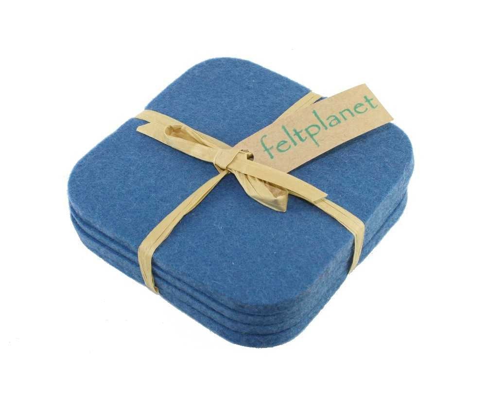 Coasters, Felt Coasters in 5mm Thick Virgin Merino Wool- Wedgewood
