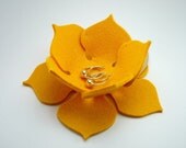 Lily Pad Felt Bowl in 3mm Virgin Merino Wool Felt-Yellow