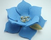 Lily Pad Felt Bowl in 3mm Virgin Merino Wool Felt-Baby Blue