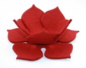 Lily Pad Felt Bowl in 3mm Virgin Merino Wool Felt-Cherry
