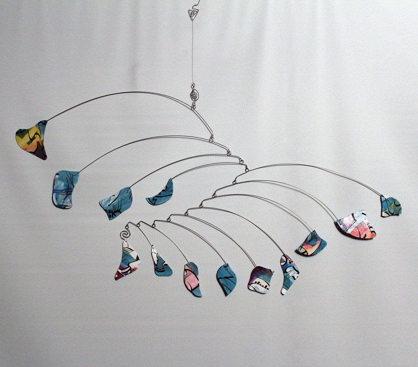 Doodle Bug Abstract Kinetic Art Mobile Calder Style Hanging Sculpture