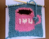 Cup of Coffee // Handknitted Note or Greeting Card