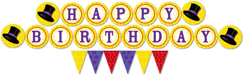 Magic Birthday Party Banner and Garland