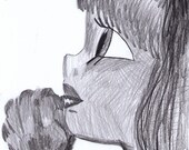 Little Prayer 4x6 sketch print