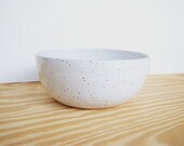 Stoneware Pottery Serving Bowl in Glossy White Glaze