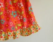 Pillowcase Dress - Pink Flowers & Dots - made to order 0 - 12 months