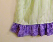 Pillowcase Dress - Green & Purple Stripes - made to order 3 6 9 12 months newborn