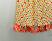 Toddler Girls Dress - Dots & Flowers Pink and Cream - made to order 12 - 24 months - 5