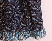 Pillowcase Dress -Blue & Brown Paisley - made to order 3 6 9 12 months newborn