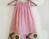 John Deere Pink Pillowcase Dress - made to order 0 - 12 months
