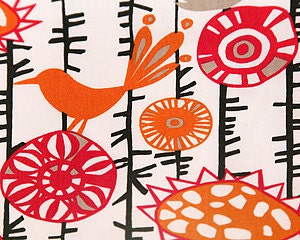 Home Dec Fabric Yardage - Menagerie - Premier Prints Designer - Orange, Fuschia and Gray - 1 Yard