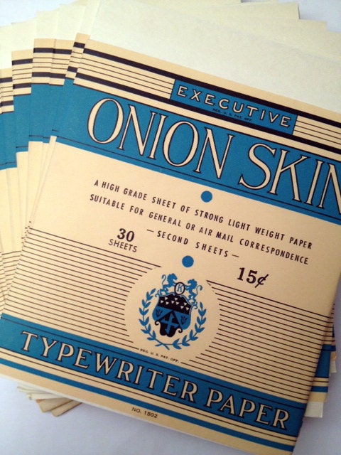 Onionskin Typewriter Paper ALMOND (vintage) 30 sheets per pack - typeBtypewriters