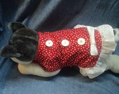 Red Polka Dot Dog Dress/Coat XS