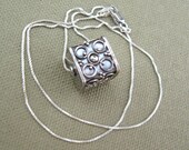 Bali Sterling Box Bead Necklace