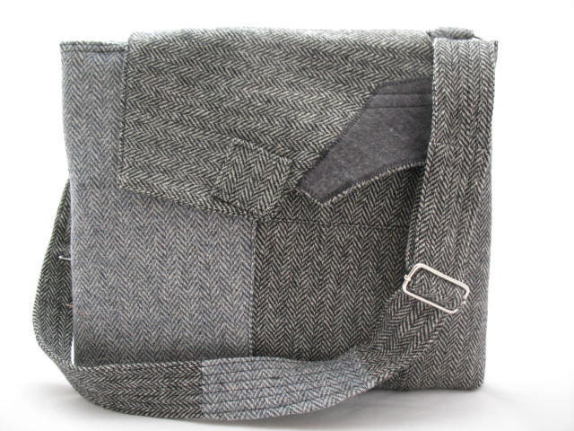 Recycled Jcket Flatpack Laptop Messenger Shoulder Bag - GERRY
