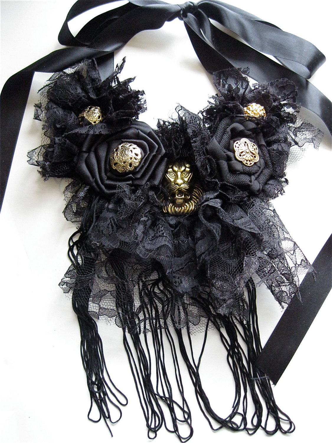 Calling Beast: Unique Shabby Chic Lion Bib Necklace