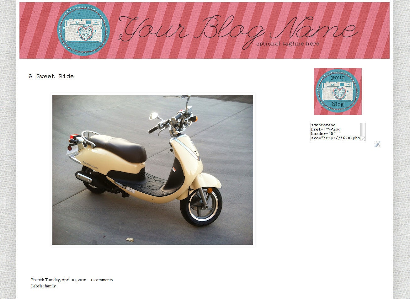 Sew in Love- Premade Blog Design for Blogger Blogs