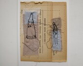 deeper into mystery - mixed media embroidery collage - original artwork