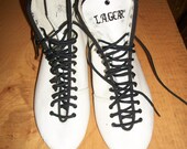 VINTAGE  white leather shoes size 5 1/2,