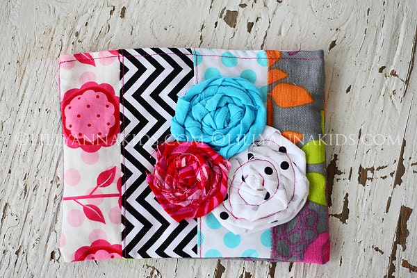 Patchwork Bright and Funky Rosette Pouch Bag LillyAnnaKids