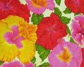 THC Hawaiian Textiles Barkcloth Hibiscus Design 1 yard