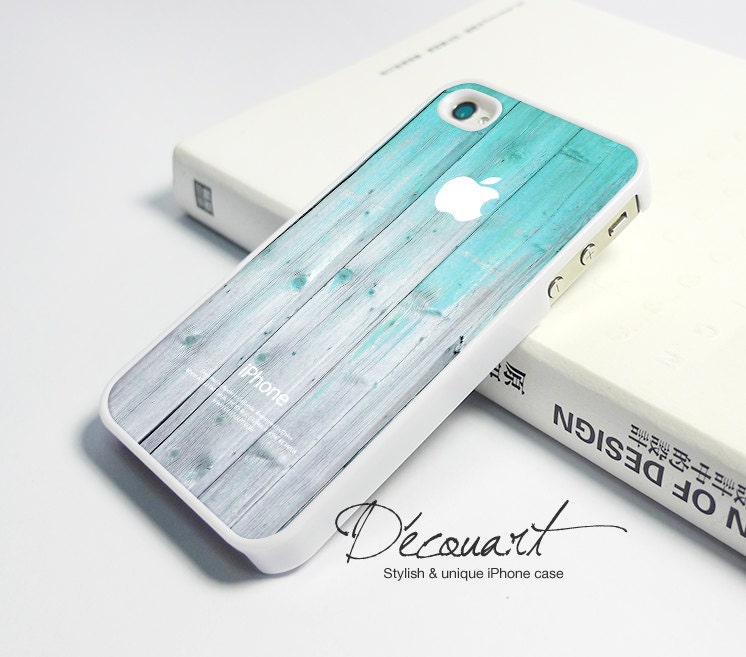 iPhone 4 case, iPhone 4s case, case for iPhone 4, mint wood pattern with apple logo W284 - Decouartshop iPhone 4 case, iPhone 4s case, case for iPhone 4, mint wood pattern with apple logo W284 - Decouartshop
