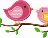 Two Birds on the Branch  Applique Embroidery machine Design NO:1153