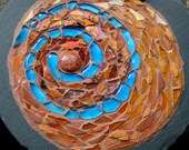 Blue Path Spiral Mandala on Slate