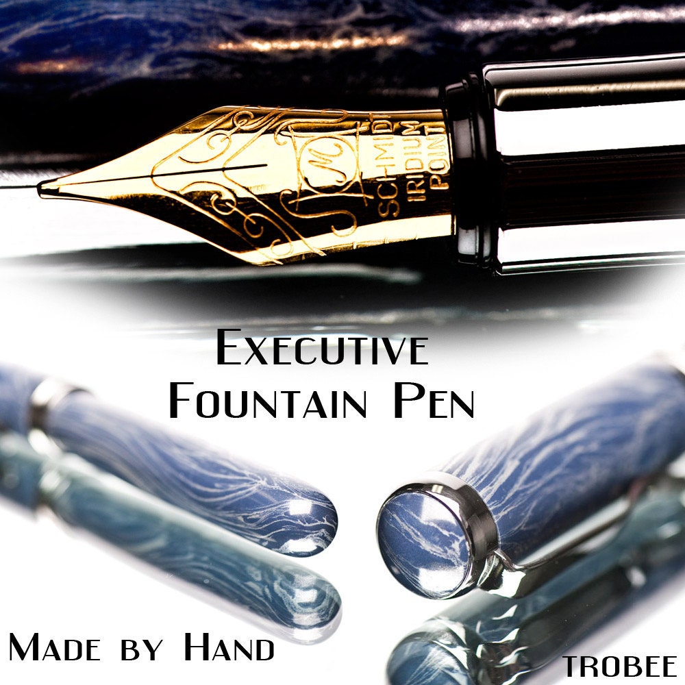 20% ALL PENS On SALE Now M3 Metal Pen Mokume Gane M3 Fountain Pen High quality handcrafted on a lathe fountain pen Blue and White M3 metal
