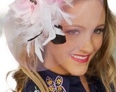 Mother's Day Gift. Pink bridal  Fascinator   "My Lovely Marshmellow". Derby, Prom, Wedding