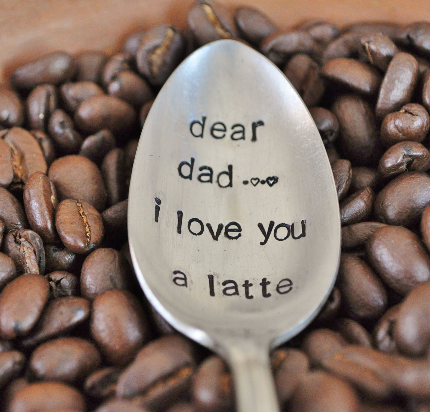 DEAR DAD, I Love You A Latte (TM) - Vintage Coffee Spoon for your Coffee Lovin' Papa this Father's Day