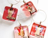 Wine Charms, Fun Wine Charms, Glass Wine Charms, Gift for her, Pink
