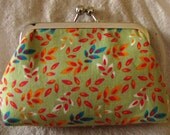 Lovely Leaves on Mint Green Clutch