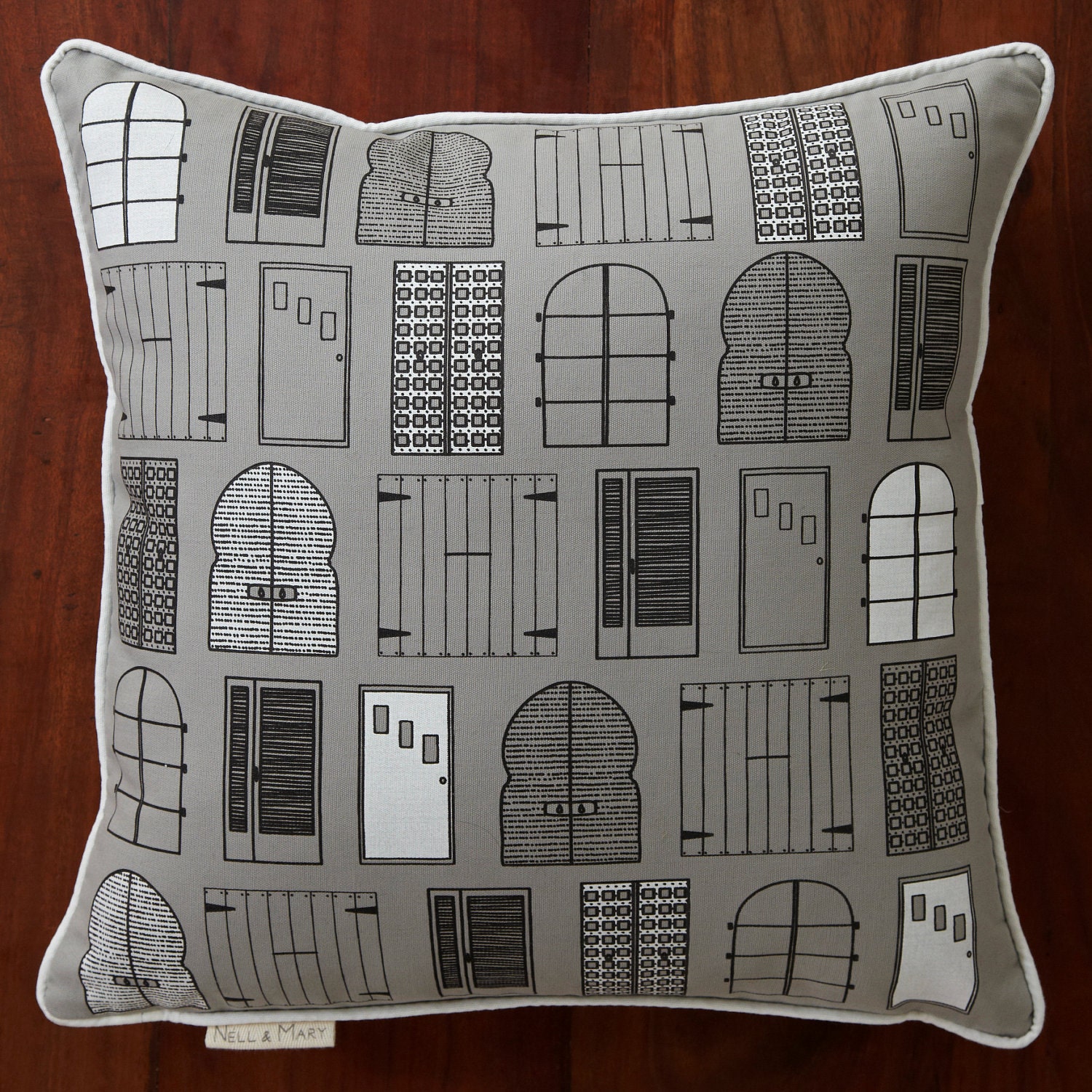 Doors pillow Cover - Gray