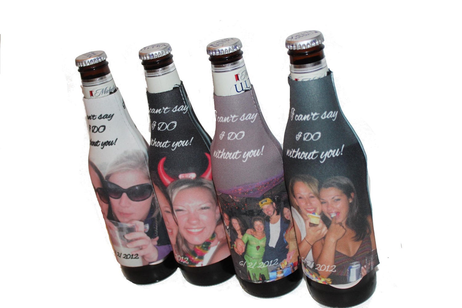 PERSONALIZED BRIDESMAID GIFTS-Set of 8-Wedding Favors-Wedding Gifts- Beer Bottle Insulators- Great Gifts for the Wedding Party