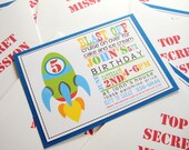Rocket Party Birthday Invitation---Custom Listing for BLAIR