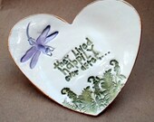Ceramic Heart Trinket Dish Happily Ever After