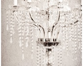 hollywood glamour, 24 x 36 black and white fine art photograph, crystal chandelier, dramatic, bling, glam, affordable home decor - enframephotography