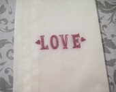 LOVE glassine bags, wedding favor or candy buffet bag, set of 50 (purple)