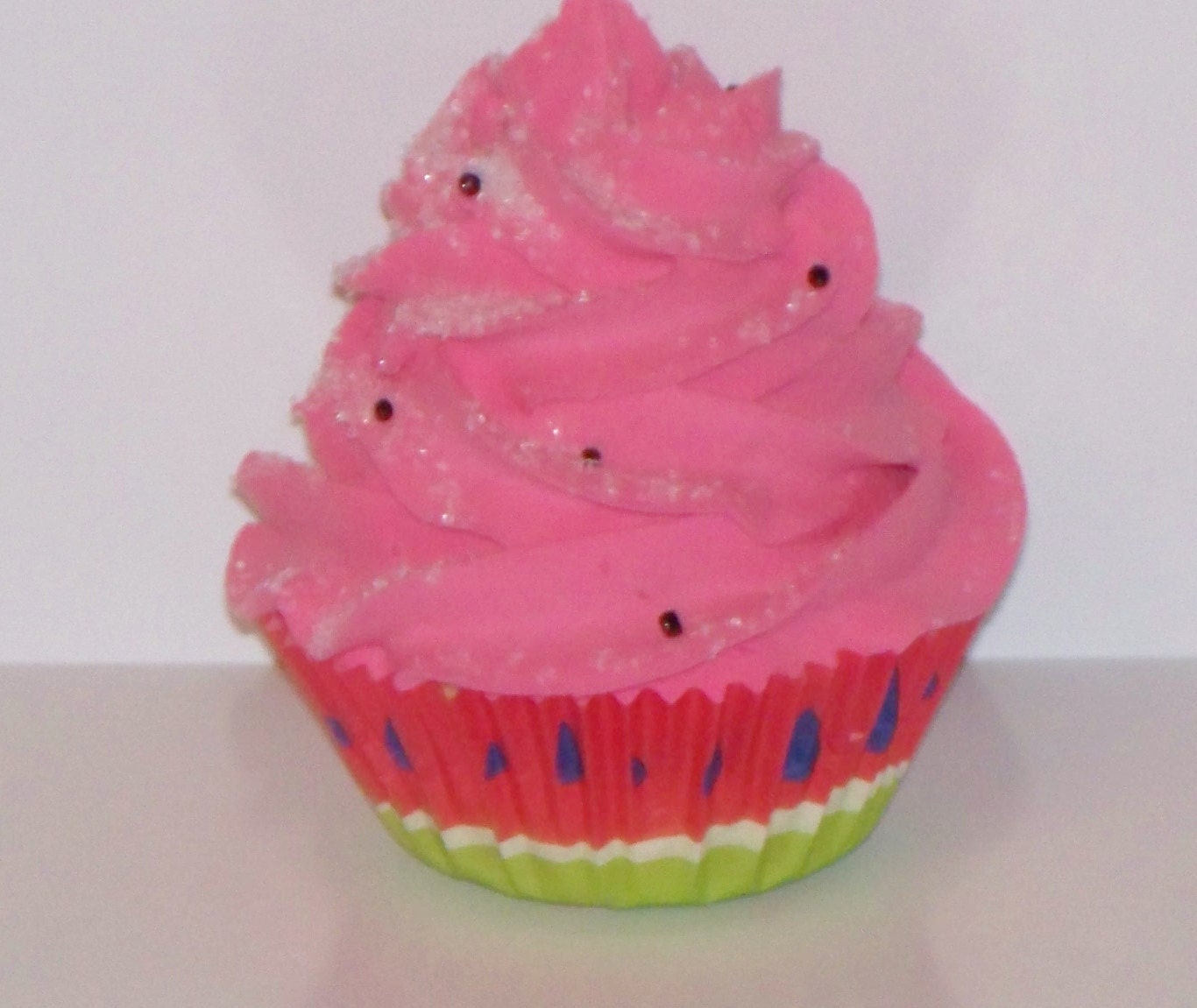 Fake Watermelon Cupcakes for Summer Photo Props, Home Decor, Cupcake Shoppe Display, Cupcake Theme Kitchen Decor