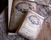 Vintage Wedding Invitation Suite Handmade by avintageobsession on etsy