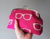 Frame Clutch in Glasses Geekery - Japanese Linen Collection - Silver Frame