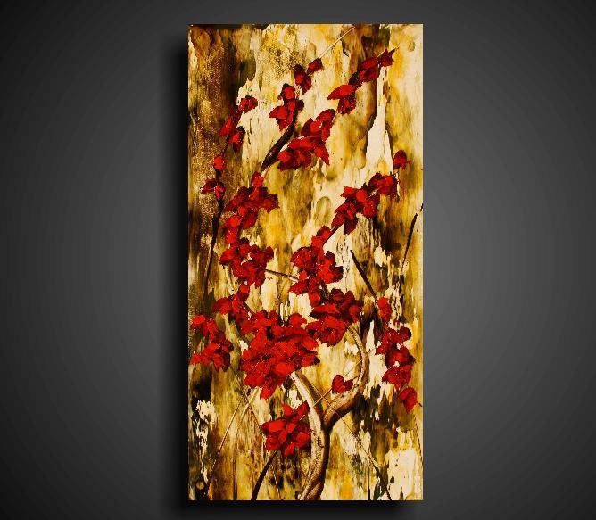 Encaustic Painting. 10% OFF Large Painting. White Flowers. Blossoms. Asian Painting. Abstract Painting. Original Painting.