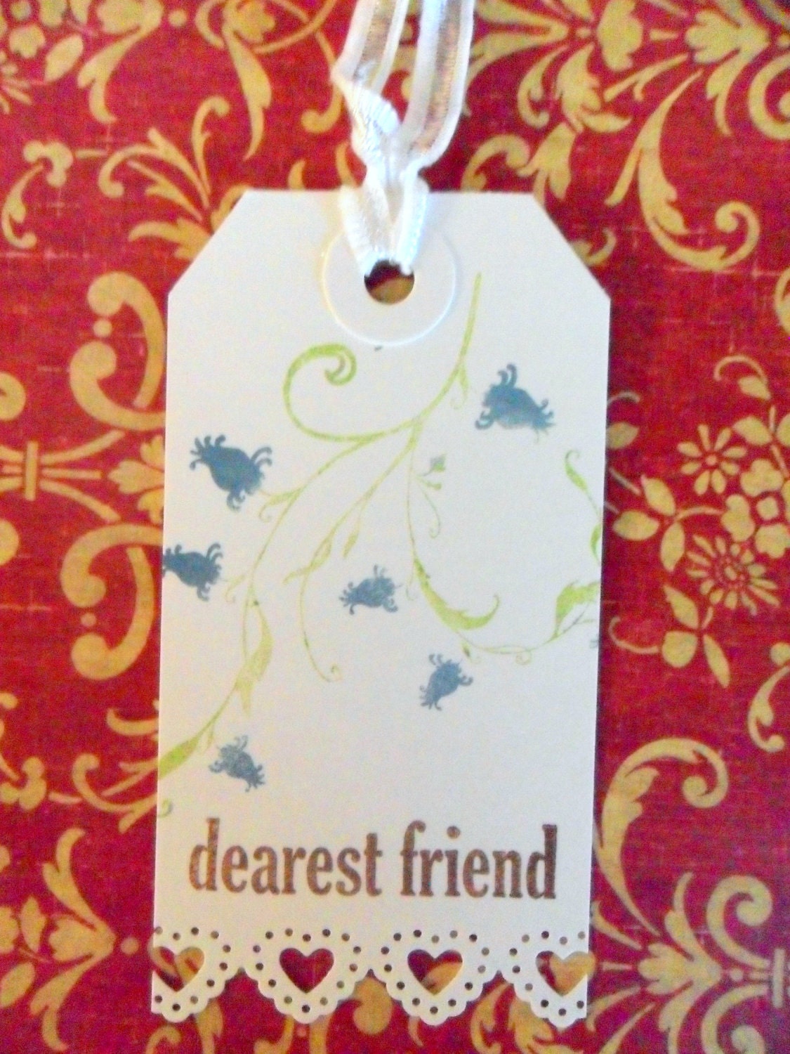 Dearest Friend Gift Tags Favor Tags Mom Mother's Day Floral Vine Birthday Hello Thank-you Congratulations Sympathy