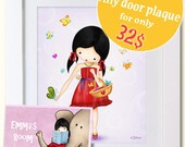 Kids Art print and Door plaque , personalized name sign , Nursery wall art , children art prints, Special Offer