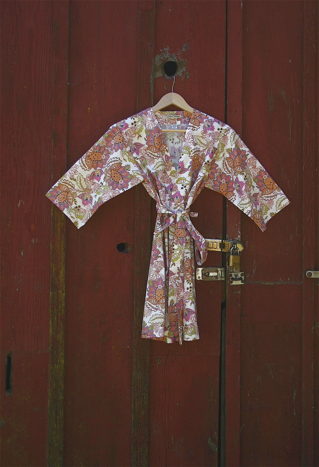 Womens Kimono Robe. Dressing Gown. Bathrobe.  Robe. Flora.  Knee Length.