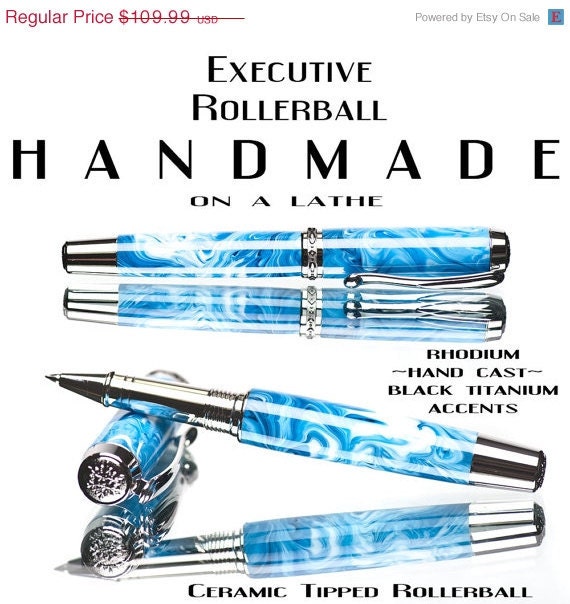 20% ALL PENS On SALE Now Top of the line handcrafted rollerball pen made on a lathe by hand High quality outstanding writing pen Custom han