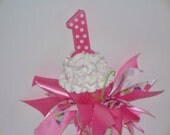 First Birthday Fake Cupcake Headband with Number One Candle, for Birthday Photo Props, Birthday Party Hat, Keepsake
