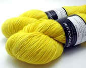 Lemon Drop on Bling Sock Yarn -  handdyed sock yarn, handpainted sock yarn